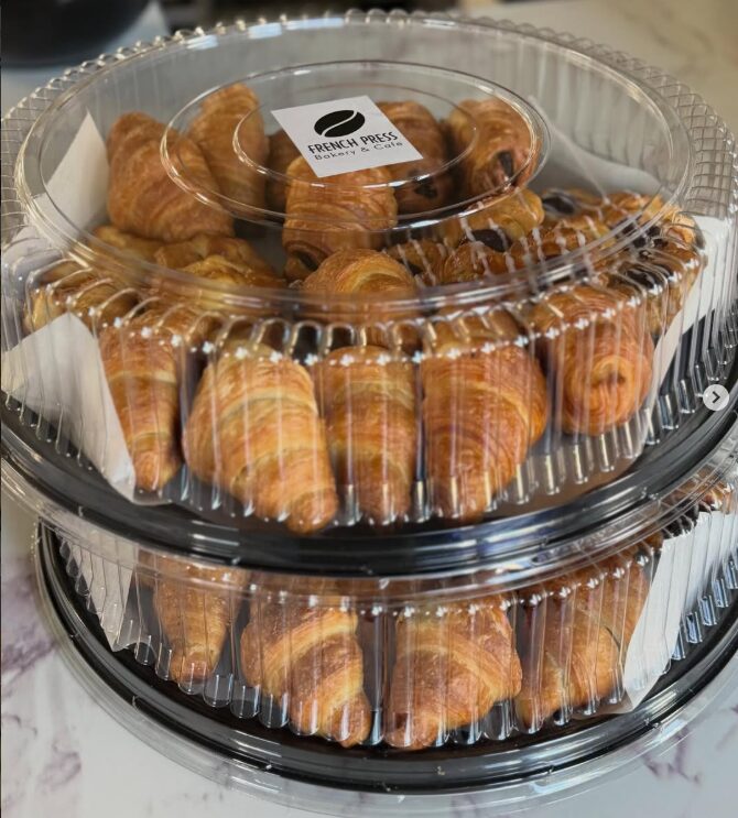 Croissant catering trays for office breakfast in Needham MA